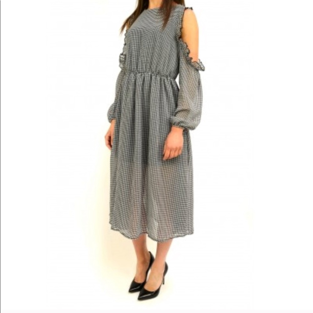 Gingham dress black and white